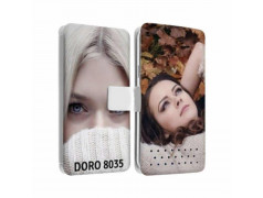 Etui rabattable personnalisable recto verso pour DORO 8035