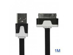 CÂBLE USB LUXE NOIR ET BLANC POUR IPHONE, IPAD ET IPOD