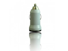 MINI Chargeur blanc 12 volts allume cigare pour téléphones, tablettes ou lecteurs MP3