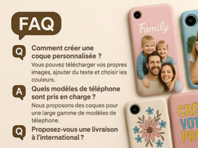 Personnalisation accessoires : FAQ coques, étuis et pochettes personnalisées